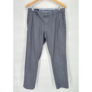 Masons Ems Pants Mens 52 US 36 Gray Blue Cotton Textured Straight Chino Preppy